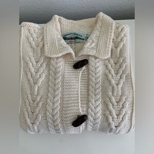 Aran Crafts Ireland Wool Fisherman Cable Knit Sweater
